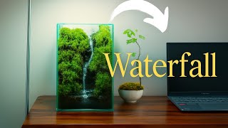 Making a desktop terrarium waterfall in a glass tank, here's how!