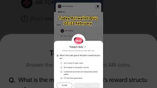 Today Ari wallet Quiz #cryptorevolution