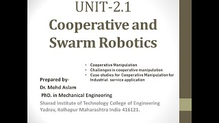 Applied Robotics|Cooperative and Swarm Robotics|Cooperative Manipulation|Challenges|Case studies