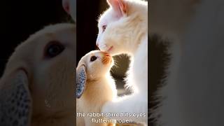 Beautiful Cat saved a snowfall down Rabbit #animalrescue #saveanimal #aishortvideos #Rabbitrescue