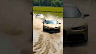 Bugatti action with beautiful women in rice field!! #Bugatti #action #women #Car #racing