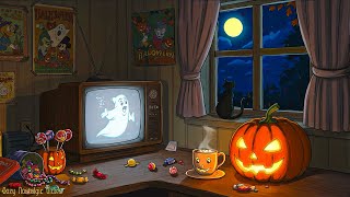 vintage 1940's halloween ambience with classic oldies music playing in another room | relax & unwind