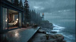 海辺の小屋の雨の夜 🌊 癒しの雨音でぐっすり眠る