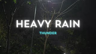 Heavy Rain & Thunderstorm Sounds | Enhance Mental Focus with Black Screen and Soothing Rainstorm