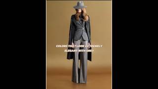Most elegant grey color combos🖤 #elegantfashion #oldmoneyoutfits #fallfashion #winteroutfit #class