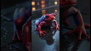 Spider-Frog, Iron-Frog, Bat-Frog & Hulk-Frog 🐸 | #shorts  | #ultrarealisticai #aifrog #ytshorts