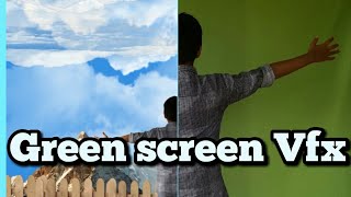 Green screen composition mountain cliff vfx after effects