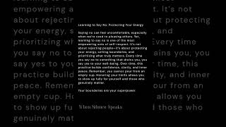 Protect yourself, learn to say.