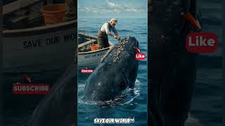 Elderly Fisherman Rescues Whale in Stunning Scene! 🐋🌊 #OceanHeroes #WhaleRescue #MarineConservation