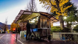 Hardworking owner of a Japanese food stall who works from 6 pm to 8 am | Street Food in Japan