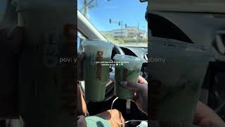 Love blueberry muffins? Try Dunkin's blueberry matcha! #dunkin #matcha