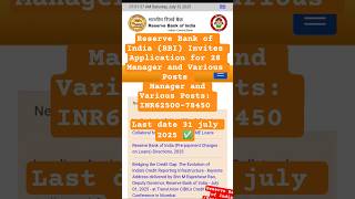 RBI GOVT JOBS OUT 2025 #applynow #employmentnews #skilldevelopment #aitrends#RBIJOBS#rbiassistant#ai