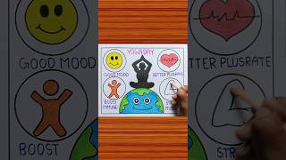 International Yoga Day Poster Drawing / Yoga Day Drawing / Yoga Drawing #shorts #yogaday