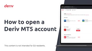 How to open a Deriv MT5 account (non-EU clients)