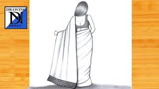 Traditional Saree Girl Drawing-Step-by-Step || Tutorial For Beginners'' || Girl Drawing || art video