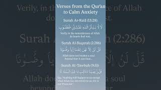 3 Qur’an verses to calm your heart in anxious moments. #QuranForAnxiety #Shorts #DailyQuranicSurah