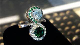 Making a White Gold Emerald Diamond INFINITY ring from Wax to Cast Tutorial