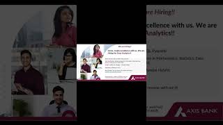 Career in Data Analytics @ Axis Bank, Mumbai Big Opportunity!  #BankingJobs #AnalyticsJobs #JobAlert