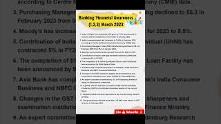 Banking/Financial Awareness (1,2,3) March 2023 #bankingawareness #financialawareness #ibps2023