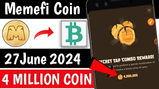 27 June Memefi 4m Coin | Memefi Secret Combo | Memefi Secret code | Memefi Morse Code