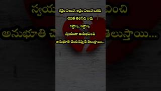 కష్టం విలువ, ఇష్టం విలువ ఒకరు చెప్తే అర్థం అయ్యేది కాదు.. | quotes on feelings | #shorts #ytshorts