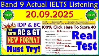 IELTS LISTENING PRACTICE TEST 2025 WITH ANSWERS | 20.09.2025