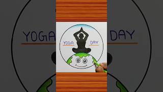 Yoga Day Poster Drawing / Yoga Drawing / Yoga Day Drawing Easy #shorts #yogaday