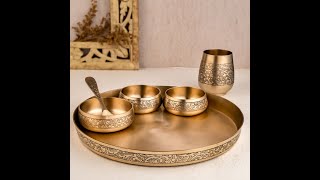 Atya Luxury Bronze (Kansa) Dinner thali set of 6 pcs. (www.atyaluxury.com)