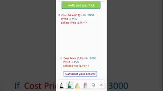 Profit And Loss Trick | Quantitative Aptitude Tricks for Bank Exams #ytshorts #profitandloss
