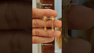 Daily wear gold earrings designs. gold earrings designs 22karat hallmarked. 24KARAT GOLD.