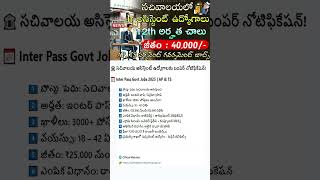 🚨 సచివాలయ అసిస్టెంట్ ఉద్యోగాలకు బంపర్ నోటిఫికేషన్ || Inter Pass Latest Job Search 2025 || Govt Jobs