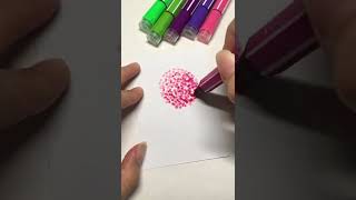 Easy flower drawing idea for kids - how to draw flowers with dots | Simple drawing #shorts