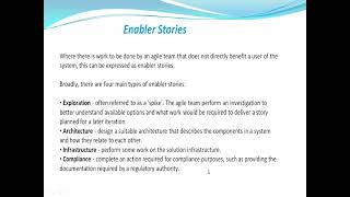 Enabler stories and its Types