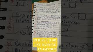 29 June ||To DO List Banking Exams 2025 || IBPS PO|| SBI PO||