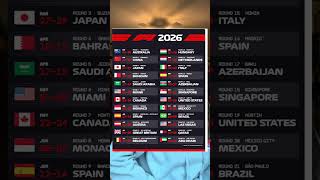 Next seasons schedule is here!!! #f1 #f12026 #contentcreators #f1contentcreators #motorsports