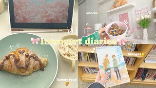 Introvert diaries 🍨🫧 what I eat, library visit, manga, snacks shopping, what's in my bag, anime