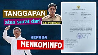 Video Tanggapan Atas Surat Gubernur Sumatera Barat kepada Menkominfo
