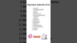 Top Govt jobs for girls | Govt Exams | Up coming govt jobs vacancy 2025 #bestgovtjobs #ssc #rrbntpc