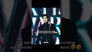 They both were trying hard not to laugh..😭🤭#byeonwooseok #lajibolala