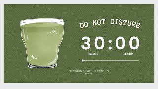 study with me (matcha) - 30 minute, 10 minute break, with lofi focus music - 3 - hour pomodoro