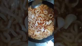 Korean udon noodles with squid,octopus and tofu #udonnoodle #seafoodnoodles #tofurecipe