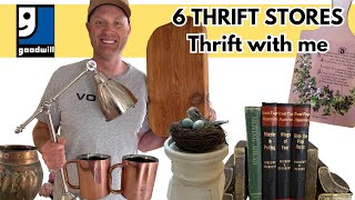 6 Goodwill & thrift stores in 1 day! Thrift with me high end decor Anthropologie & Pottery Barn