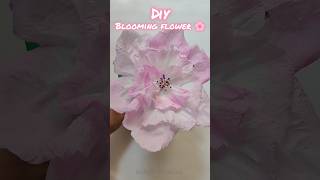 DIY Tissue Paper Blooming Flower 🌸 | Easy & Beautiful Flower Craft #youtubeshorts #bloomingflowers