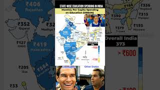 Monthly per capita education spending in Every State of India 💰📚 #shorts #india