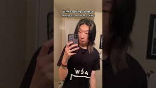 When the anime boy cuts his hair 😱 #anime #animeboy #haircut #shorts