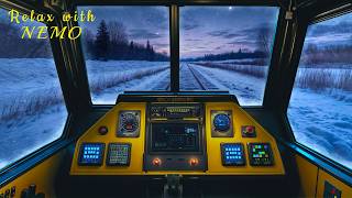 Winter Train Journey 🚂 Train Locomotive Cockpit Ambience with Relaxing Train Sound for Sleep & Relax