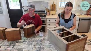 $10 Thrift Store Nightstand Makeover - JRV Decoupage Paper - Trash to treasure - reselling