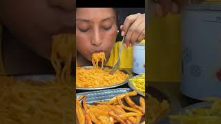 BIGBITE 3 PACKETS MAGGI CHOWMEIN FRENCH FRY 🍟 #mukbang #food #streetfood #indianfood