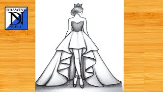 How to Draw a Girl With Beautiful Stylish Dress || Pencil Sketch for Beginners || Girl Drawing