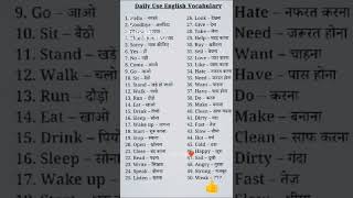daliy use होने वाली vocabulary 👍 एक दिन में इंग्लिश नही सीखी जाती तो हर रोज थोड़ा सा सीखे 👍subscribe